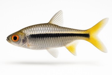 Obraz premium Bright-colored small fish: Silver rasbora and Yellowtail rasbora