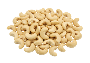 Isolated Transparent Background Pile of Roasted Cashews Nuts Food Snack