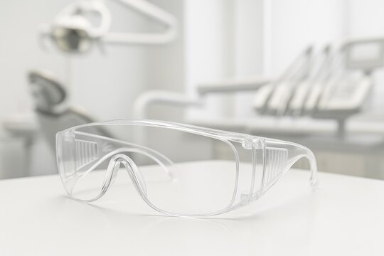 Safety eyewear for dental professionals to protect against plastic debris - Powered by Adobe