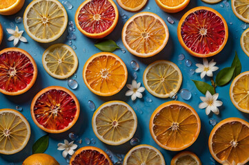 background with orange and lemon
