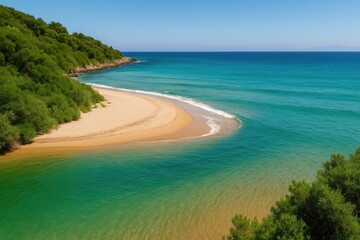 Convergence of River and Ocean Currents at Kalagoria Beach