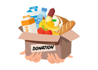 Food donation concept. stock illustration