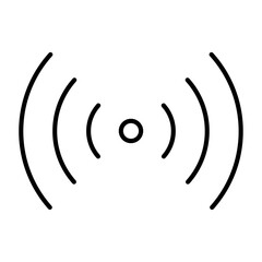 電波マークのアイコンイラスト（線画）003