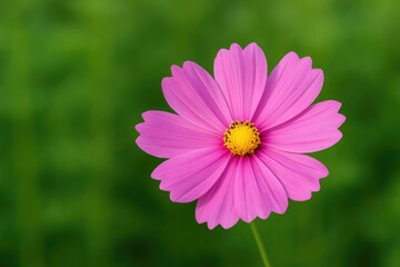 Obraz premium Rose-colored blossom against a leafy backdrop