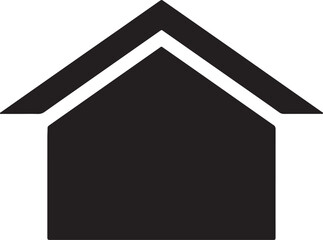 Simple minimalist house icon in black and white for real estate concepts and designs