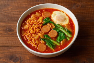 Savory Indonesian dish served on a rustic wooden surface