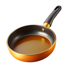 3D Orange and Black Frying Pan with Non-stick Interior