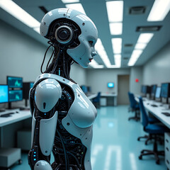  Biomechanical Robot in Sci-Fi Lab