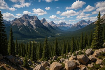 Fototapeta premium Scenic vistas of the rugged mountain range