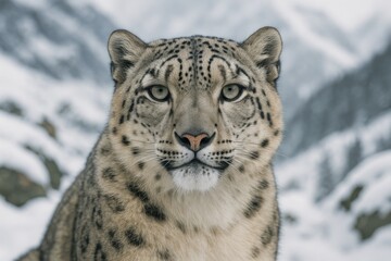 Obraz premium Snow Leopard Portrait Artwork