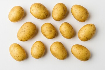 White table with potatoes displayed