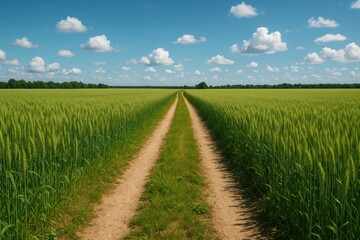 Journey toward the farmland for wheat cultivation