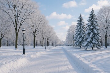 Fototapeta premium Winter Wonderland in the Park