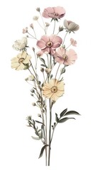 Flower collage cutouts flowers art illustration.