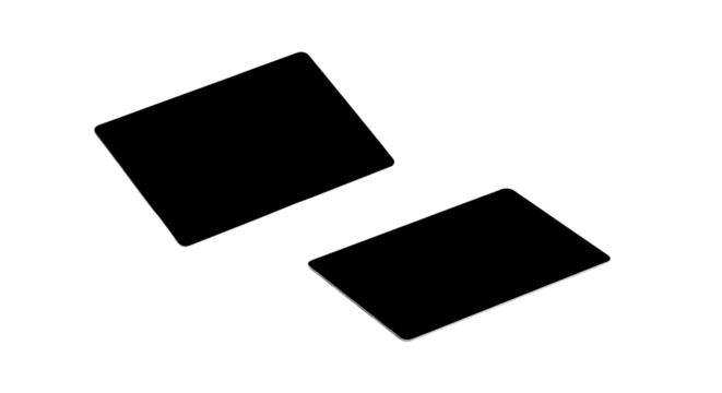 Two black rectangles isolated on white background