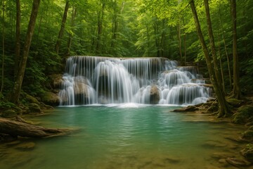 Fototapeta premium Majestic cascade of flowing water