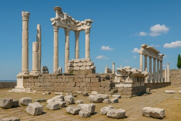 Ancient ruins located in a historic city site in Asia Minor