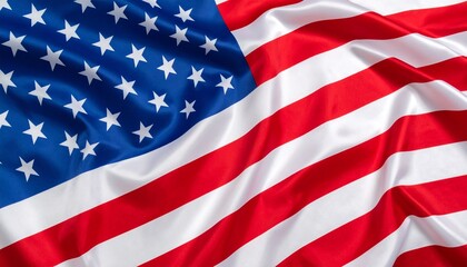 Obraz premium The flag of the United States featuring thirteen alternating red and white horizontal stripes and a blue canton with fifty white stars, symbolizing national unity, history, and patriotism.