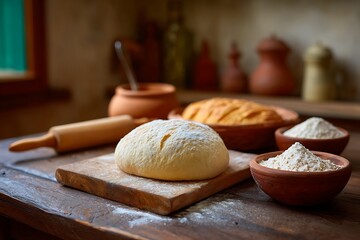 Fototapeta premium Fresh Dough Ready for Baking