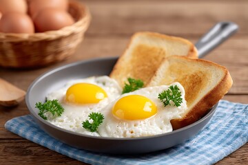 Fototapeta premium Sunny Side Up Egg with Toast