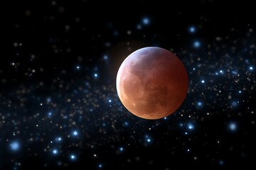 A planet in space background.