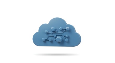 Abstract Cloud Icon Representing Data Network and Connectivity in Technology Services