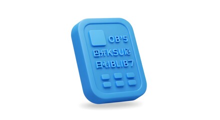 Blue Digital Device with Raised Buttons and Innovative Design for Technology Interface