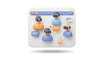 Colorful 3D Representation of Virtual Interaction with Avatars Communicating in a Digital Environment