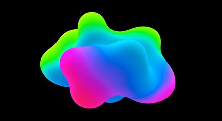 Colorful Abstract Fluid Shape with Vibrant Gradient in 3D Design and Modern Aesthetic