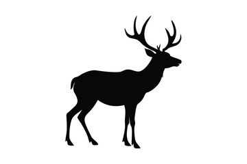 Antlered Deer Head Silhouette