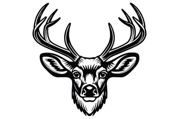Naklejka premium Flat Deer Silhouette Clipart