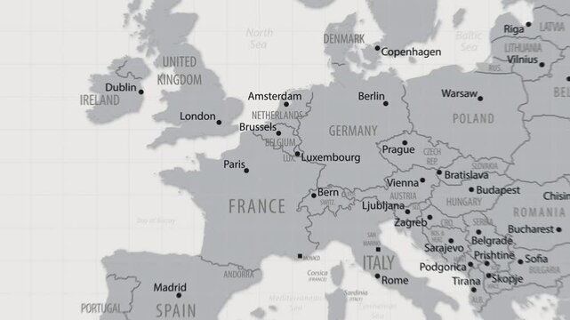 Belgium on the world map. 4K animation.
