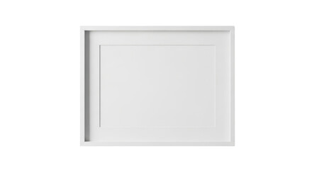 Empty rectangular white frame for art mockup isolated PNG with Transparent Background