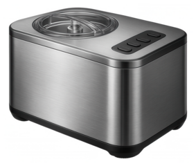 Countertop ice cream maker with a clear lid, allowing you to watch the churning process in an apartment.