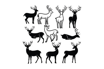 Obraz premium Mountain Deer Silhouette Art