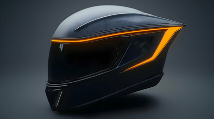 Sleek, futuristic motorcycle helmet