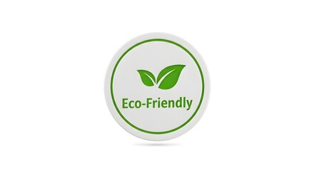 Eco-Friendly Symbol Featuring Green Leaves Inside a Circle Representing Sustainable Practices