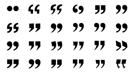 Quotation Marks Collection: A diverse collection of various quotation marks, useful for graphic design projects, presentations, and text-based designs.