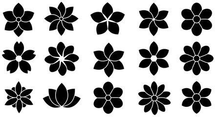 Elegant Floral Silhouettes: A visually captivating collection of diverse and intricate floral silhouettes, presenting a harmonious blend of botanical beauty and artistic design.