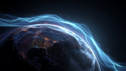 Earth with Digital Overlay