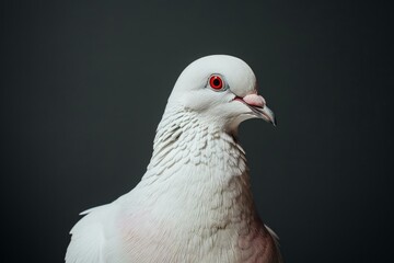 Obraz premium Studio shot of a white dove showcasing its delicate features against a dark backdrop