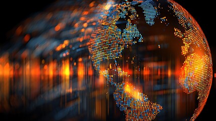 Abstract World Globe with Digital Effect