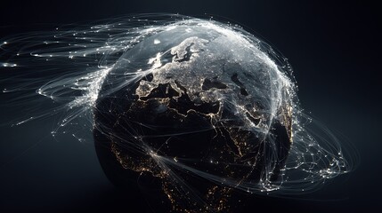 Global Connection Network Around Earth