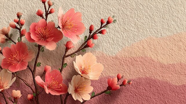 Cascading peach to ivory gradient background with subtle texture, minimalist Scandinavian aesthetic, soft light tones romantic event branding design.