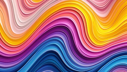 Obraz premium Vibrant Abstract Waves of Color, Dynamic Flowing Lines with a Gradient Spectrum, Modern Art Background, Fluid Shapes and Patterns