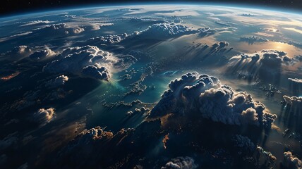 Awe-Inspiring 8K Cinematic Earth with Glowing Oceans & Detailed Clouds V1