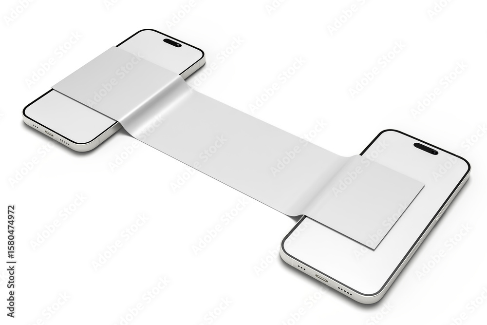 Canvas Prints 3d smartphone and social media 4 items carousel feed post mockup isolated on background. social fram