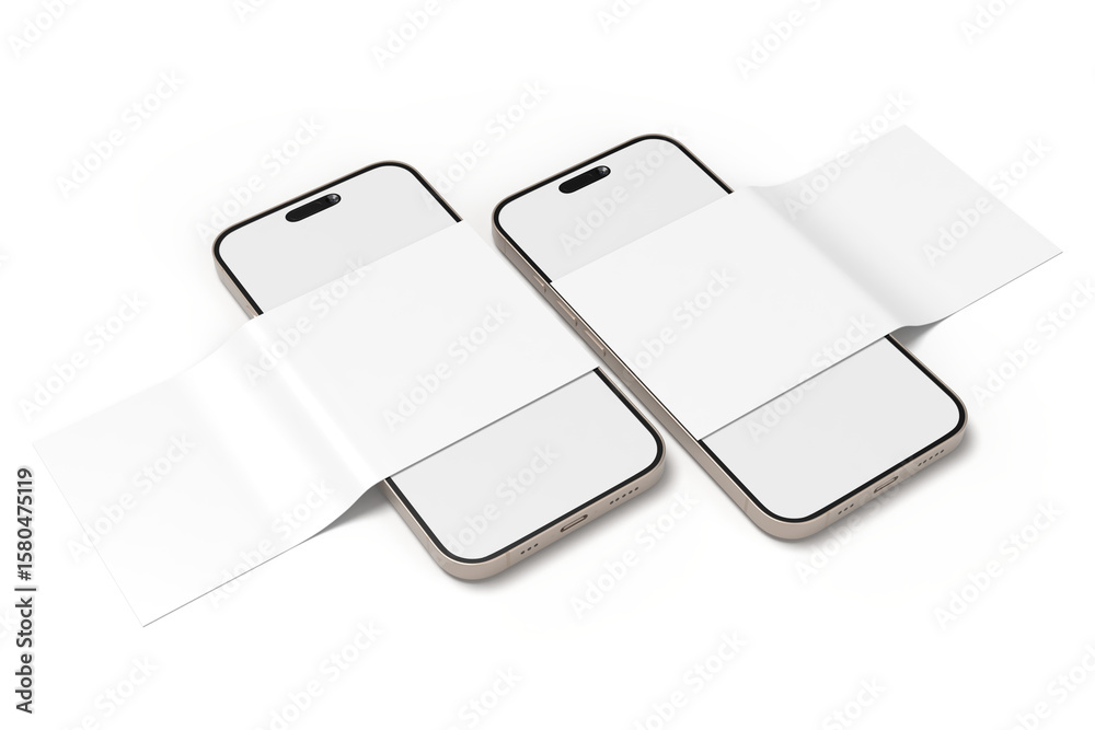 Canvas Prints 3d smartphone and social media 2 items carousel feed post mockup isolated on background. social fram