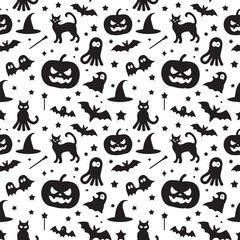 Scary Halloween Pumpkin Face Silhouette Vector

Jack-o’-Lantern Halloween Pumpkin with Evil Smile

Halloween Pumpkin Silhouette with Witch Hat and Bats

Set of Halloween Pumpkin Faces Vector Illustrat