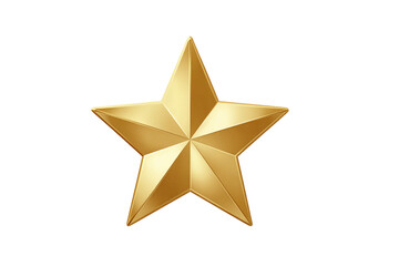 Golden Star Isolated on White Transparent Background
